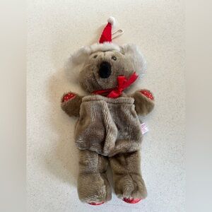 Vintage Christmas Santa Koala Bear Plush Stocking! Made in Taiwan! Anima…